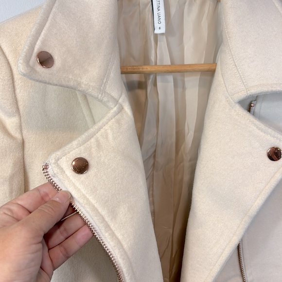 Bettina Liano Lux Cream Coat with Rose Gold Detailing XS - Picture 3 of 7